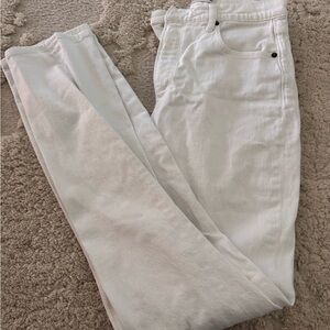 Abercrombie & Fitch White Ultra High-Rise Slim Straight Jeans